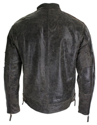 Äkta Läder Klassisk Retro Herr Biker Racerjacka Ökenbrun Grå Casual-Tan