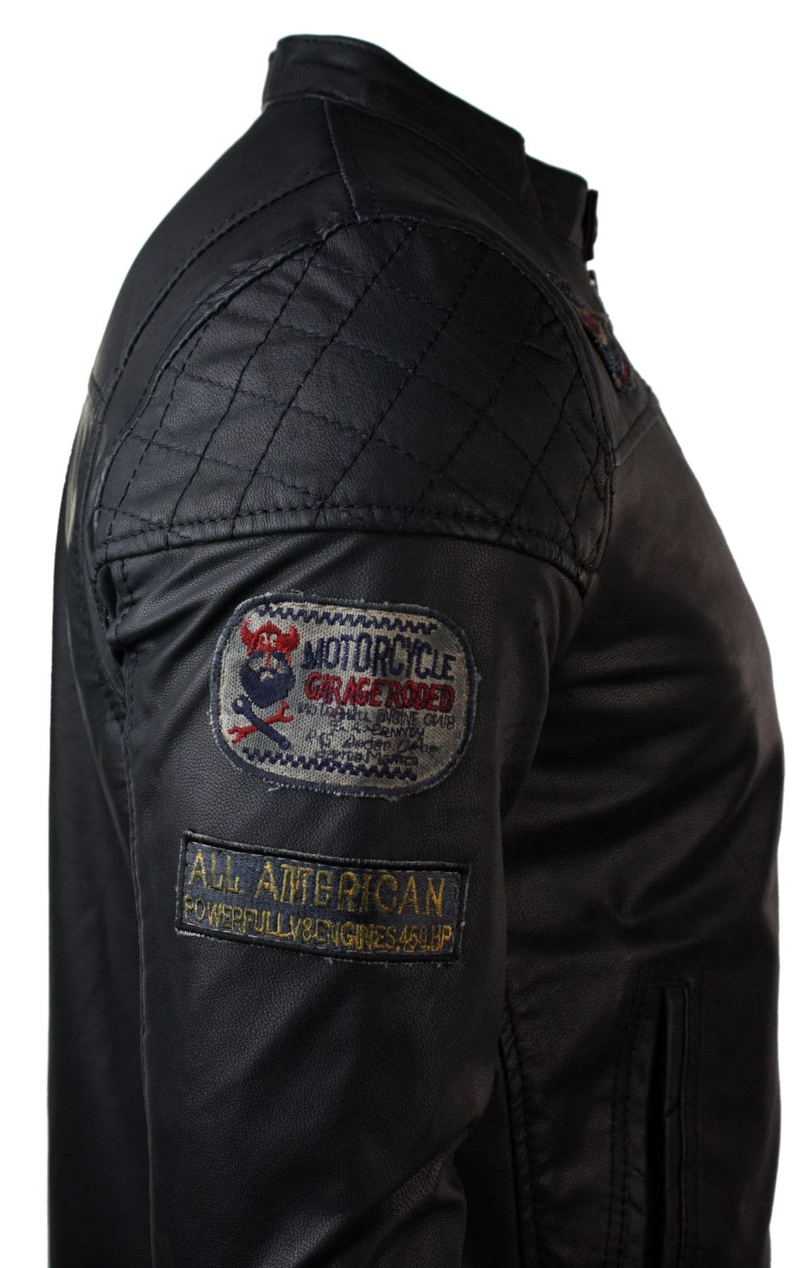 Äkta läder herr svart slim fit retro vintage casual biker jacka märken