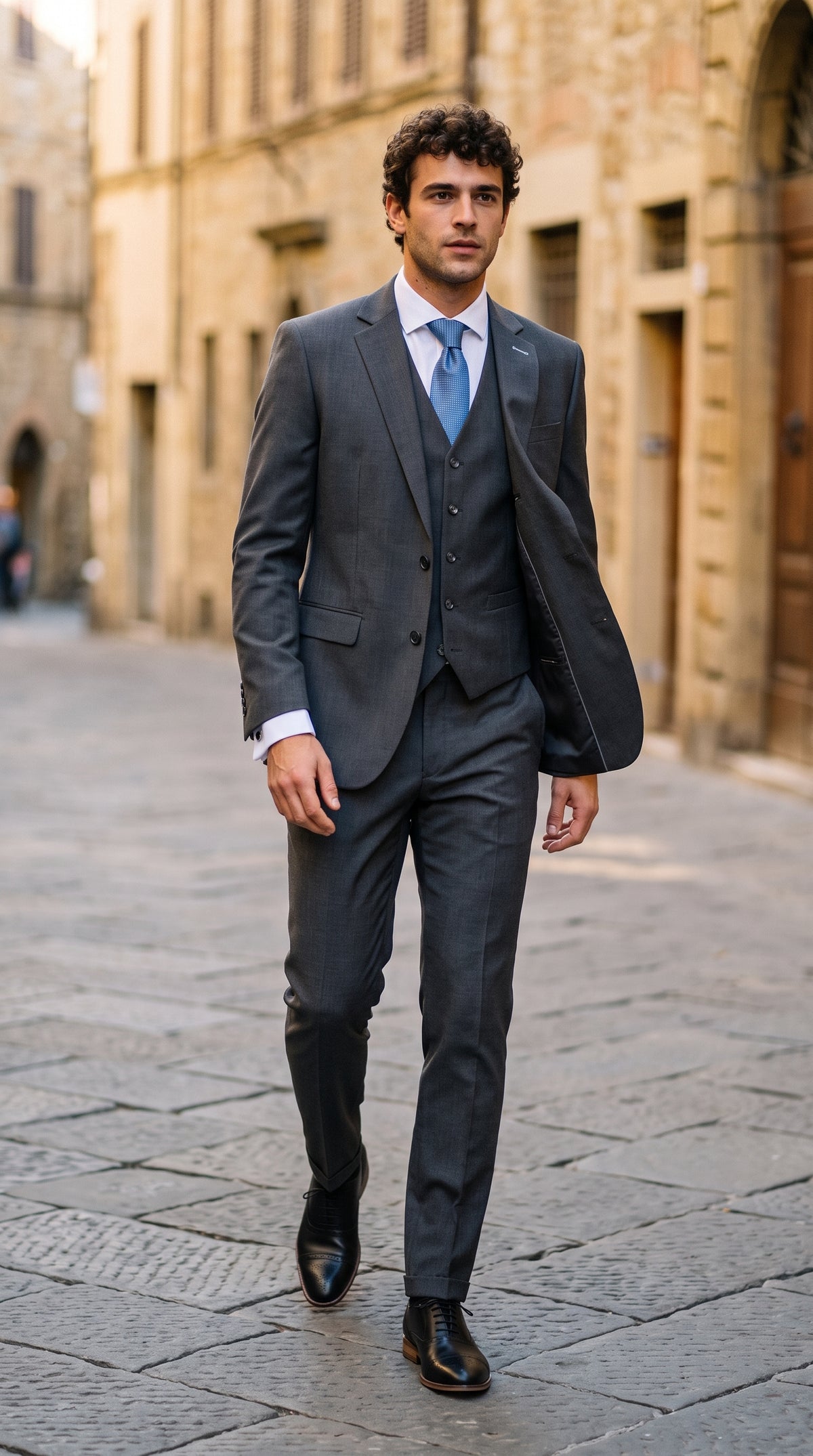 Look #824 styled with Bond - Herrkostym i antracitgrå, 3-delad skräddarsydd passform