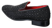 Herr Mocka Slip On Loafers Nit Spikar Silver Smart Casual Glänsande Festskor