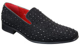 Herr Mocka Slip On Loafers Nit Spikar Silver Smart Casual Glänsande Festskor