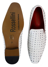 Herr Mocka Slip On Loafers Nit Spikar Silver Smart Casual Glänsande Festskor