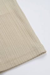 Beige ribbad klassisk t-shirt för män