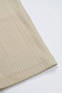 Beige ribbad klassisk t-shirt för män