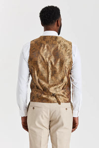Belmont beige kostym med Harrisgrön tweedväst