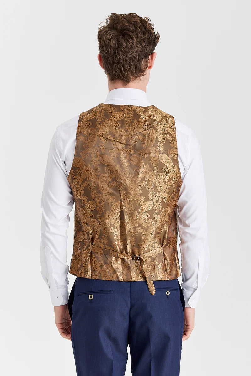 Belmont marinblå kostym med Belmont beige kontrastväst