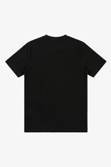 Svart ribbad klassisk t-shirt för män