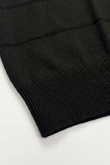 Svart texturerad stickad t-shirt för män