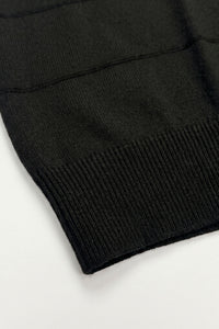Svart texturerad stickad t-shirt för män