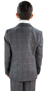 Pojkars grå tweed 3-delad kostym Peaky Blinders Albert - Bröllopskostym