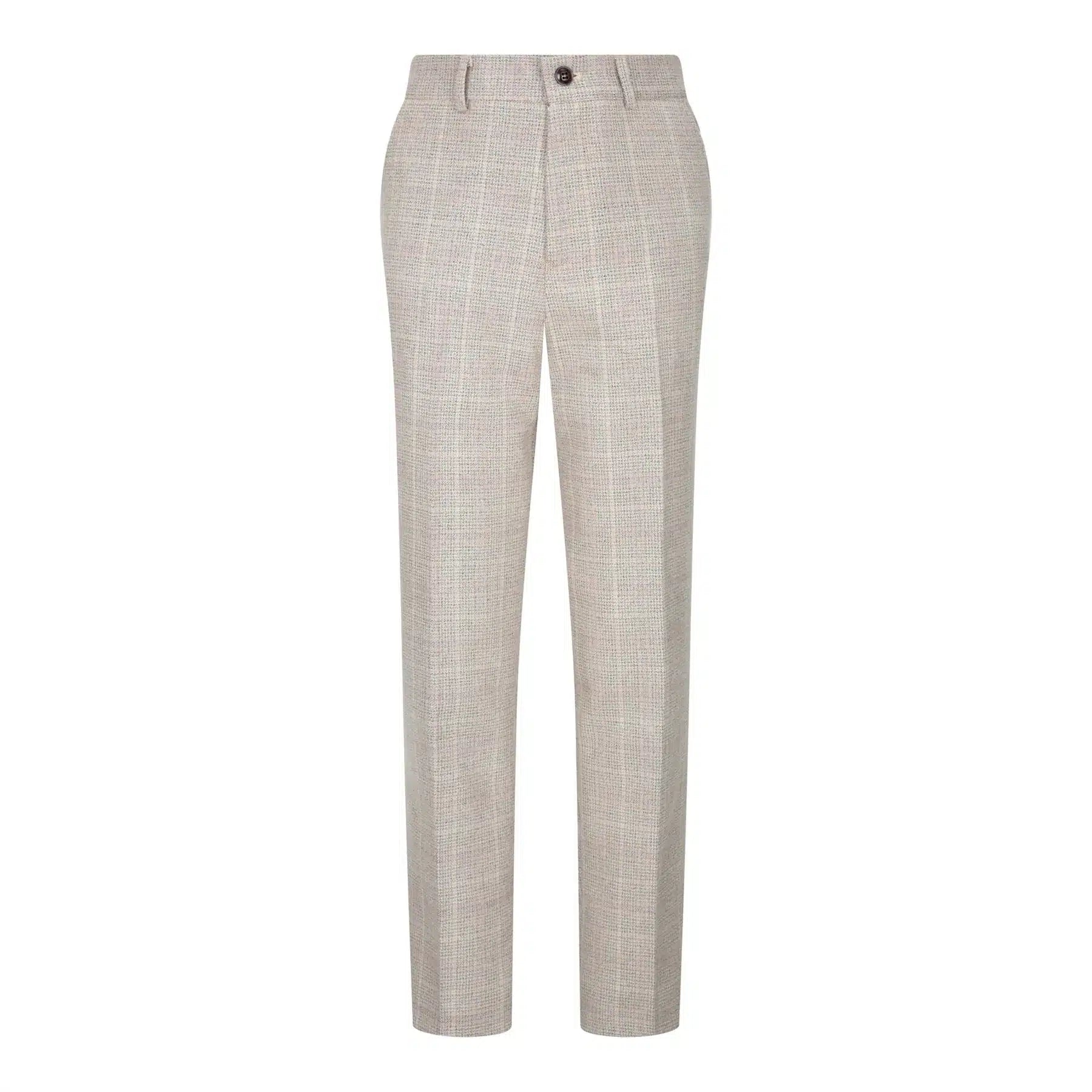 Pojkar Rutig Tweed Beige Brun 3-delad Kostym Bröllop Vintage Retro Klassisk
