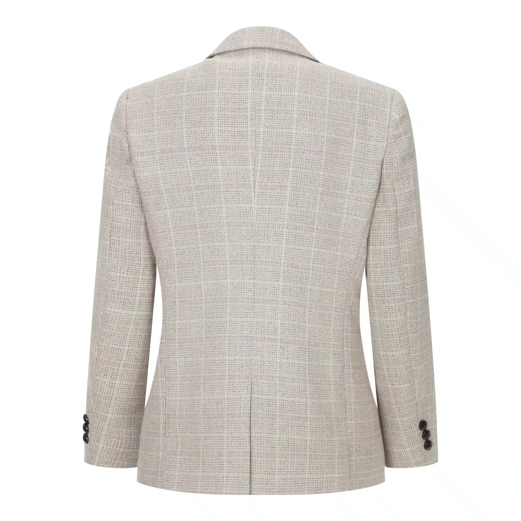 Pojkar Rutig Tweed Beige Brun 3-delad Kostym Bröllop Vintage Retro Klassisk