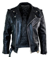 Äkta läder Brando Hide herr kohud original korsdragkedja Brando biker motorcykeljacka för män