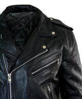 Äkta läder Brando Hide herr kohud original korsdragkedja Brando biker motorcykeljacka för män