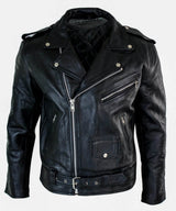 Äkta läder Brando Hide herr kohud original korsdragkedja Brando biker motorcykeljacka för män