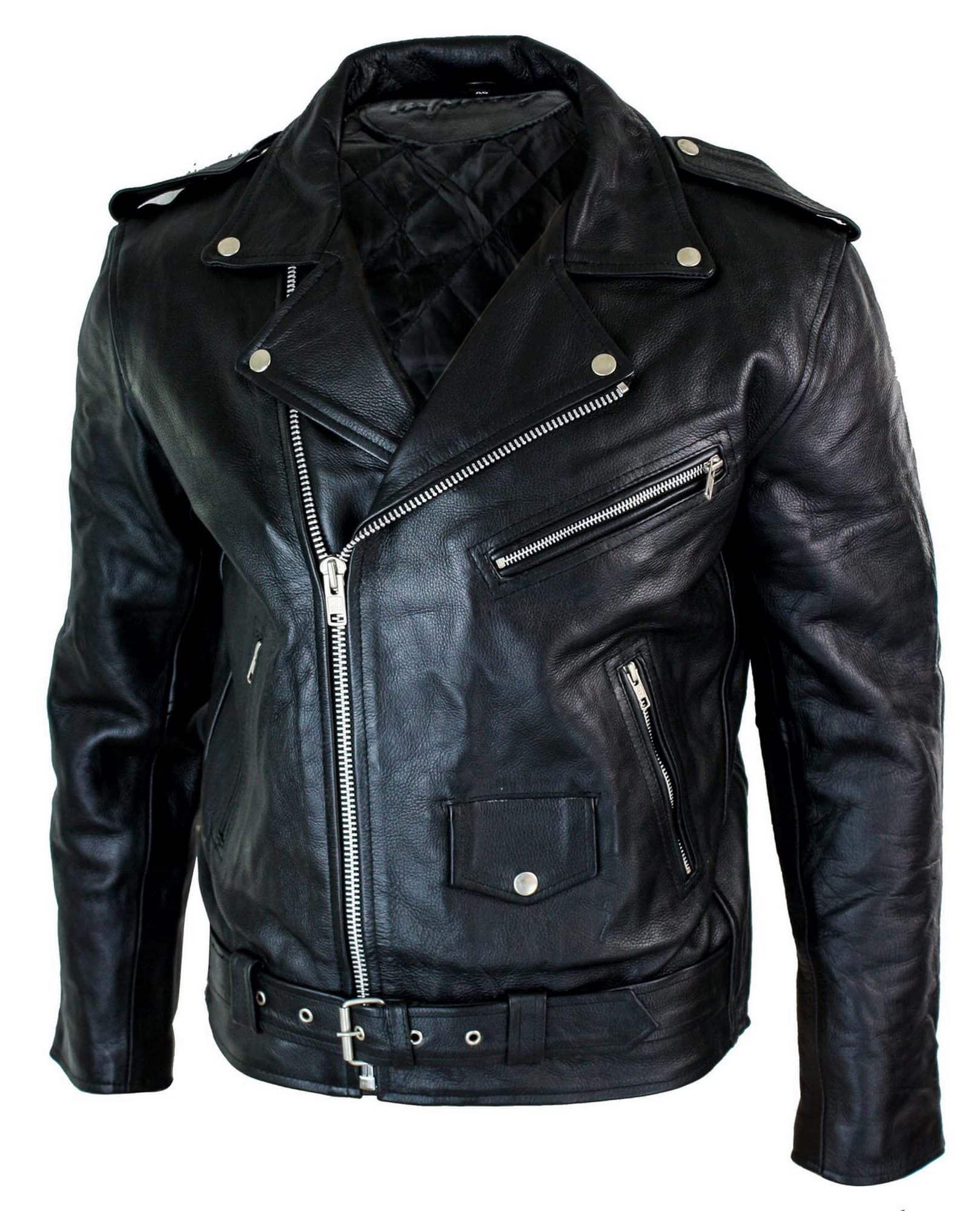 Äkta läder Brando Hide herr kohud original korsdragkedja Brando biker motorcykeljacka för män