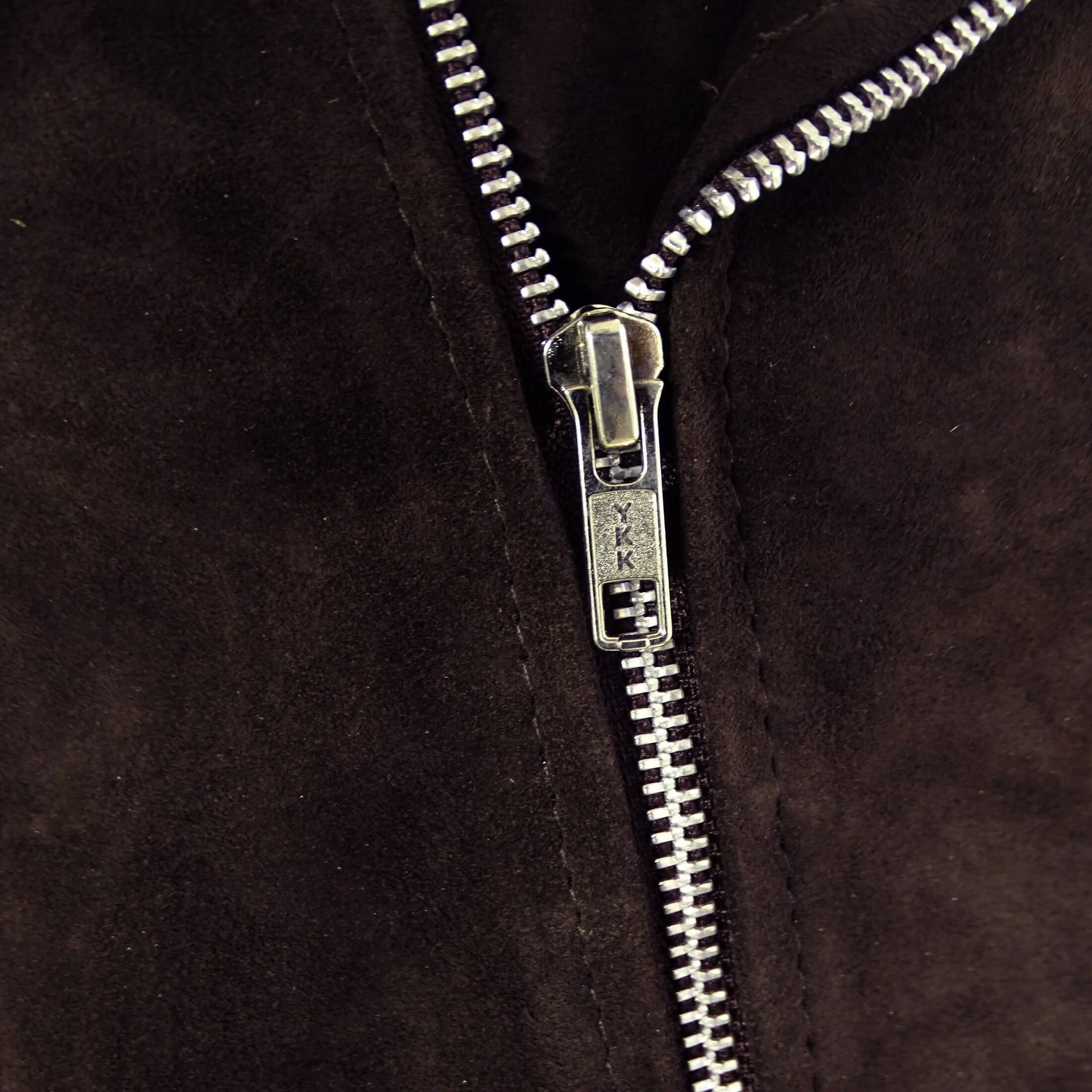 Äkta läder Vintage Cross-Zip Brando Suede herrjacka-Brun