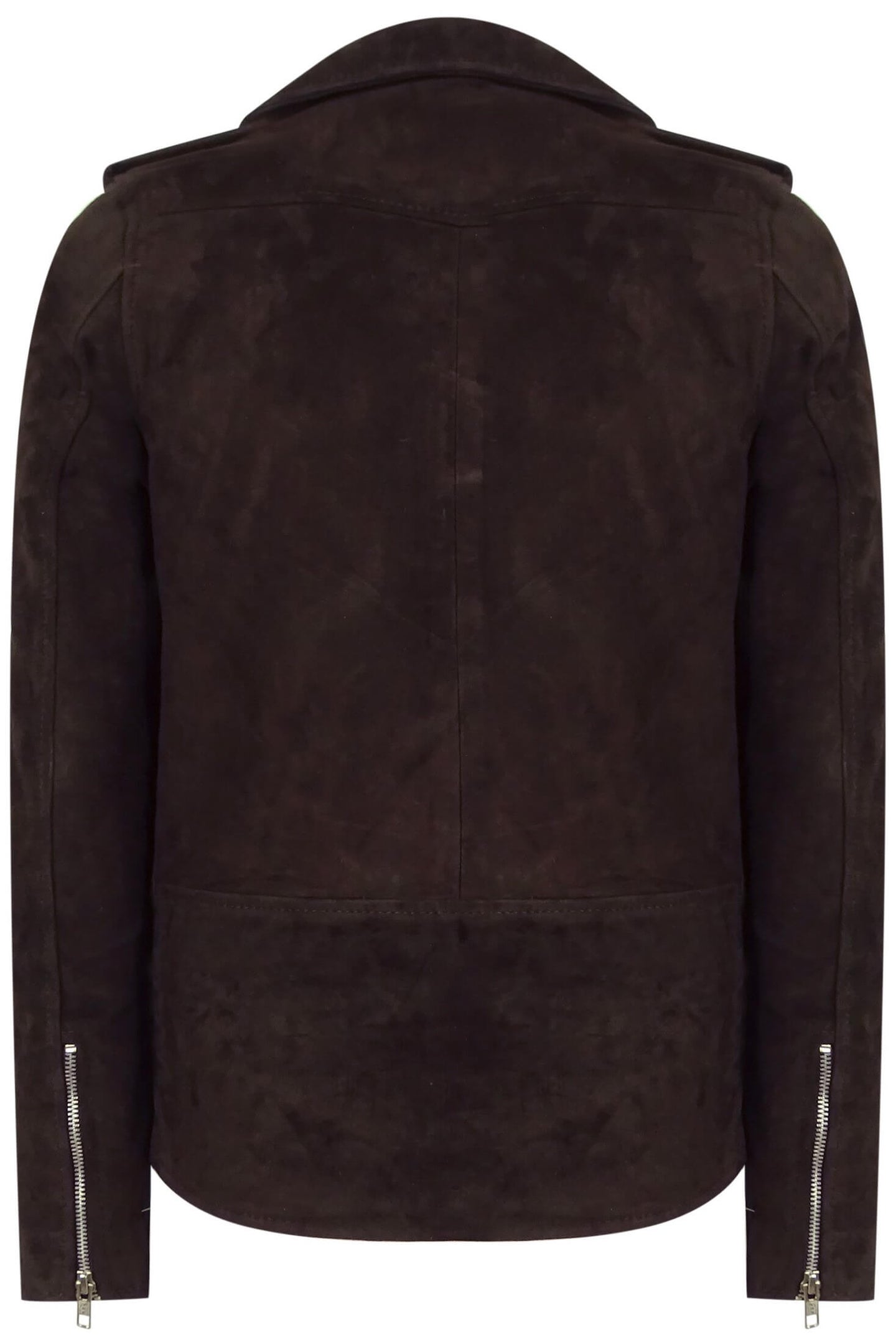 Äkta läder Vintage Cross-Zip Brando Suede herrjacka-Brun