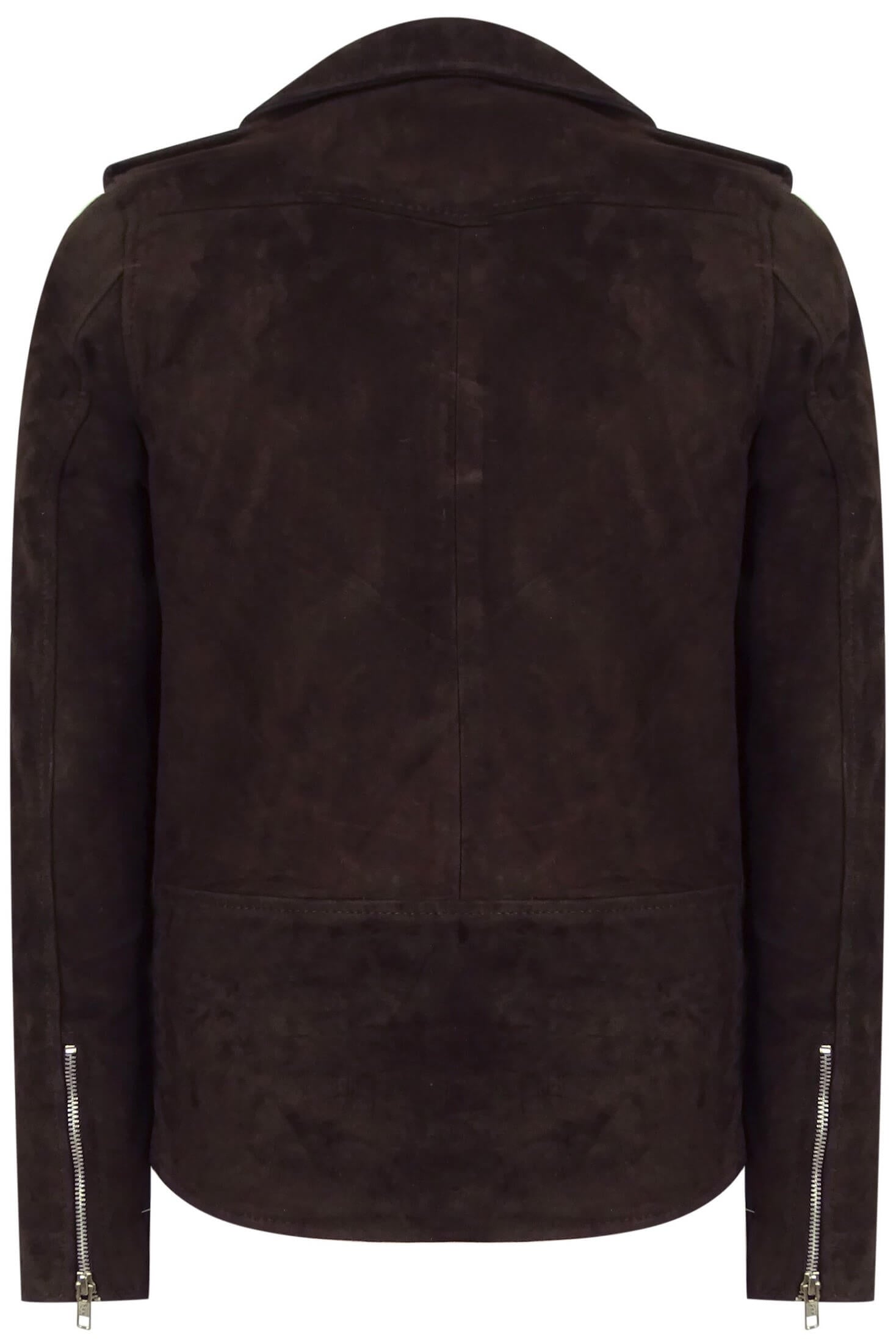 Äkta läder Vintage Cross-Zip Brando Suede herrjacka-Brun
