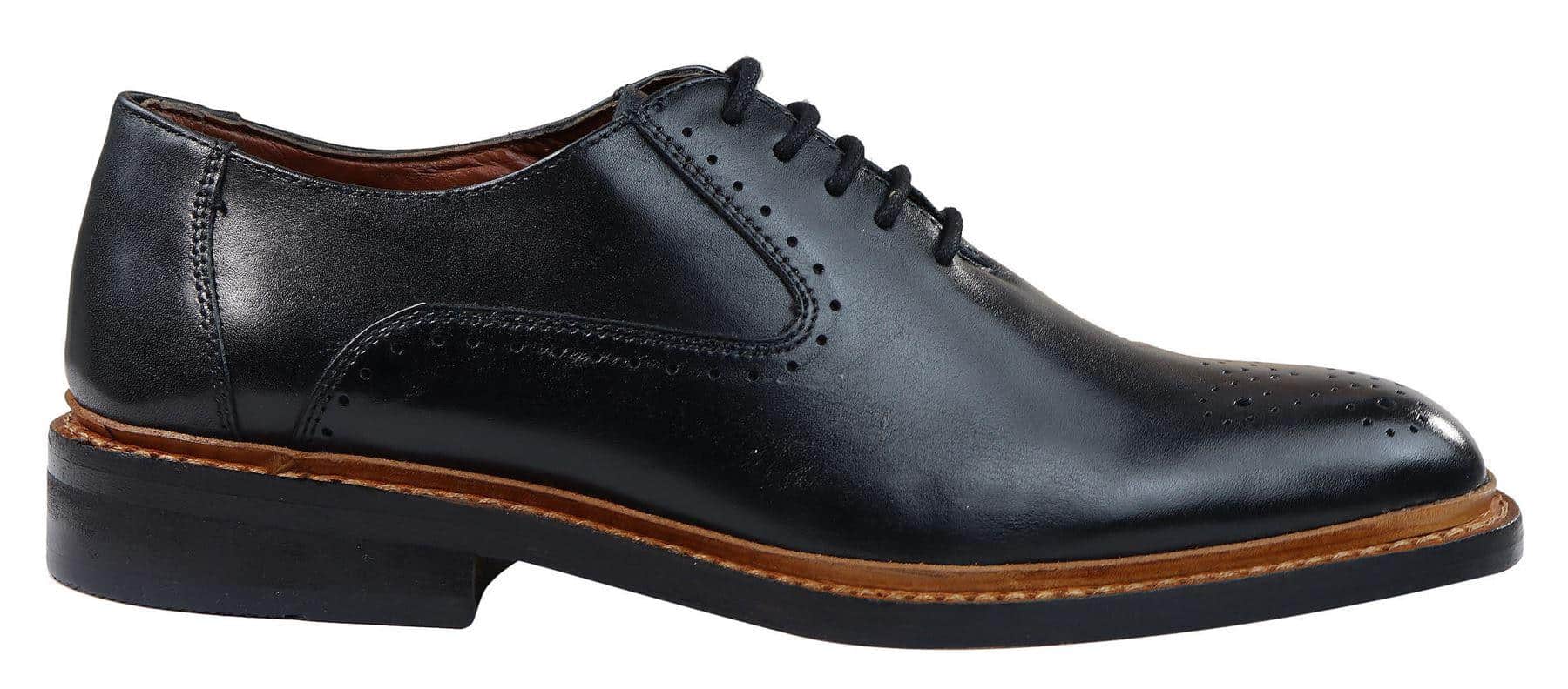 Herr Brogue Oxford Skor Bruna Svarta Läderskor Goodyear Randsydda