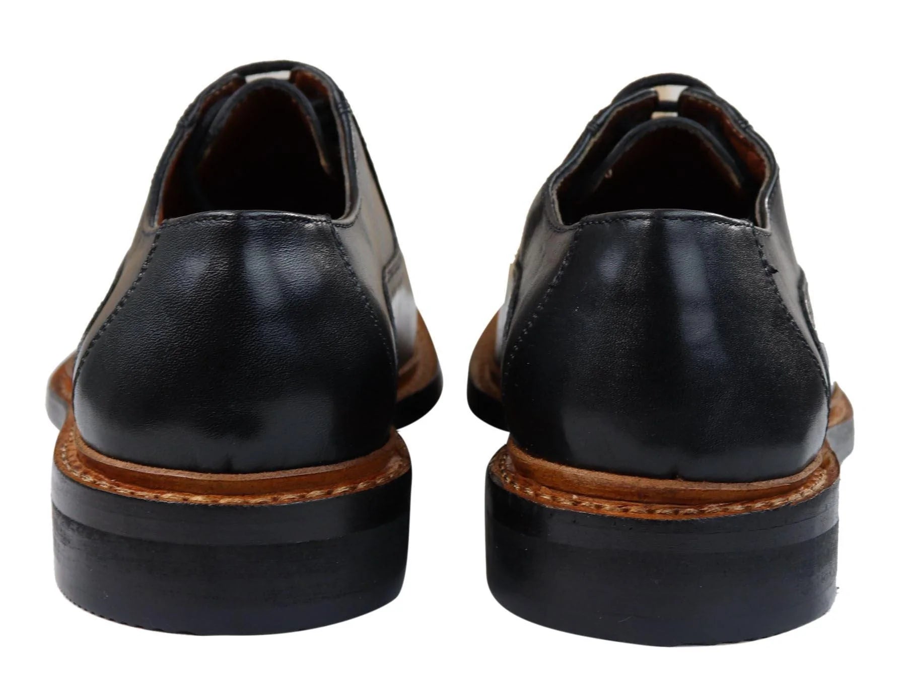 Herr Brogue Oxford Skor Bruna Svarta Läderskor Goodyear Randsydda