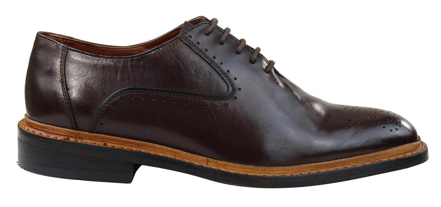 Herr Brogue Oxford Skor Bruna Svarta Läderskor Goodyear Randsydda
