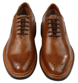 Herr Brogue Oxford Skor Bruna Svarta Läderskor Goodyear Randsydda