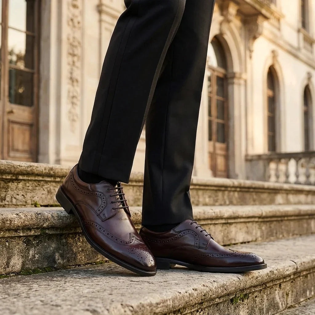 Cambridge - Herr Mörkbruna Wingtip Brogue Derbyskor
