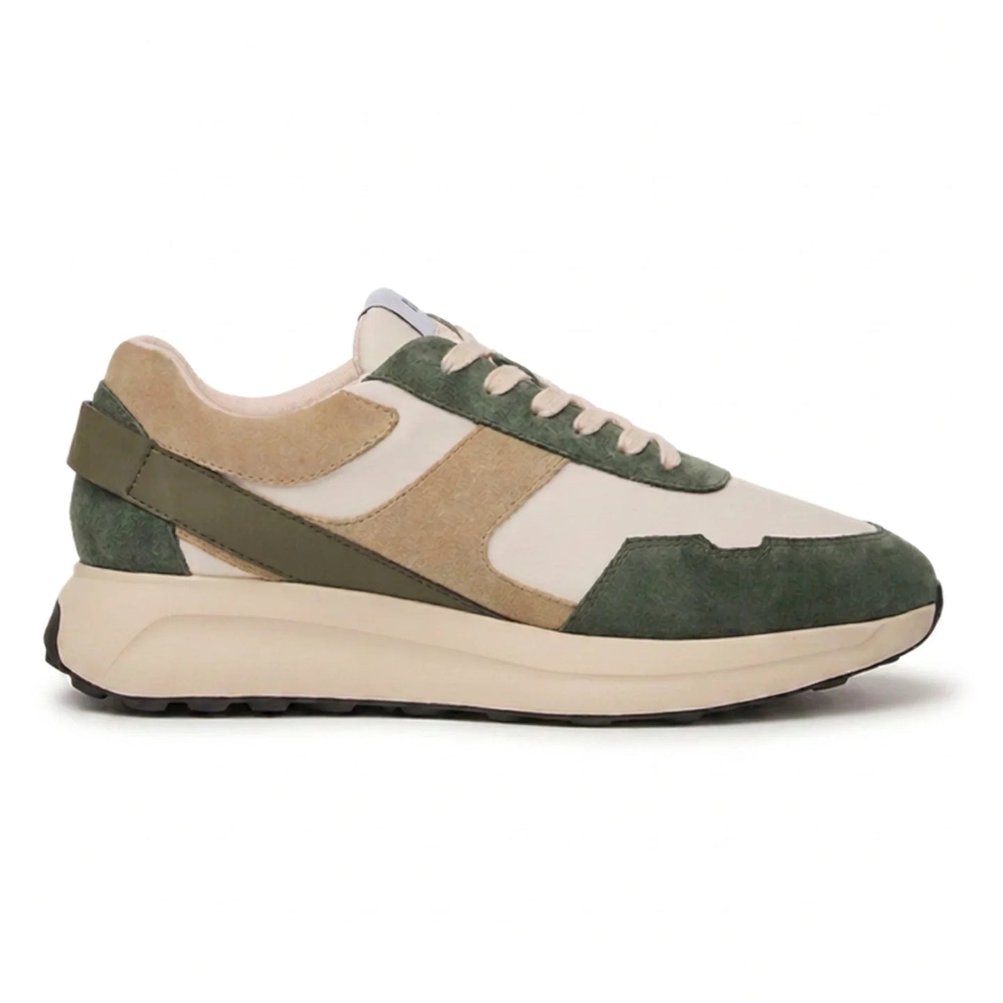 Canbera - Herrsneakers i lätt mocka, salviagröna