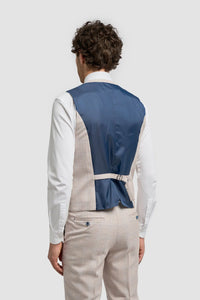 Caridi - Herrväst i tweed, beige, bröllop
