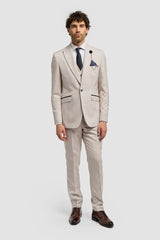 Caridi - Herrkavaj i tweed, beige