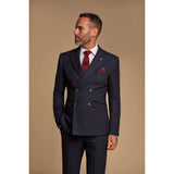 Caridi - Marinblå dubbelknäppt herrkostym i två delar