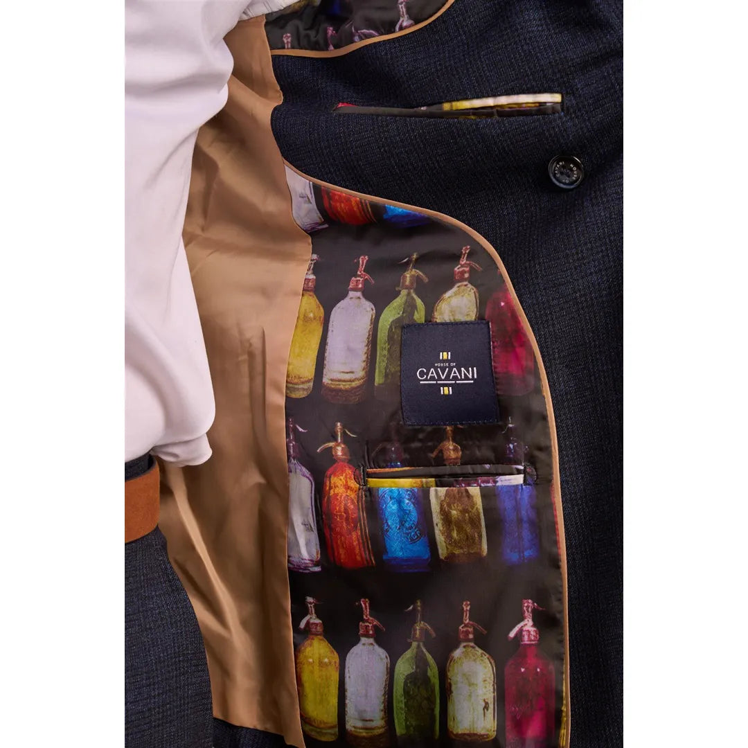 Caridi - Marinblå dubbelknäppt herrkostym i två delar