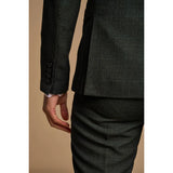 Caridi - Herrkostym i olivgrön med dubbelknäppning, 2 delar