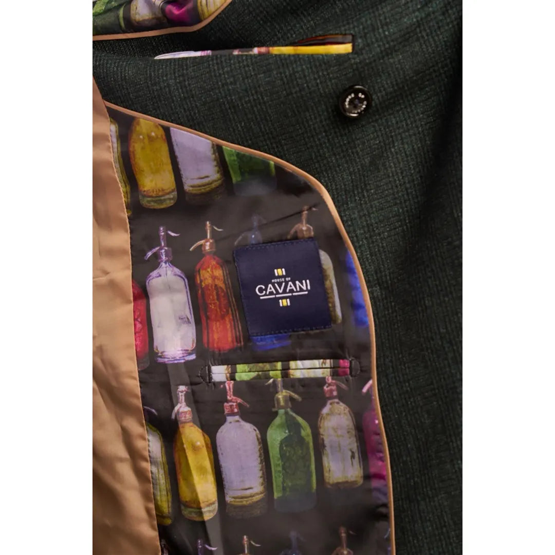 Caridi - Herrkostym i olivgrön med dubbelknäppning, 2 delar