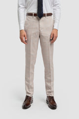 Caridi - Herrbyxor i tweed i beige