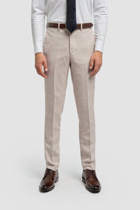 Caridi - Herrbyxor i tweed i beige