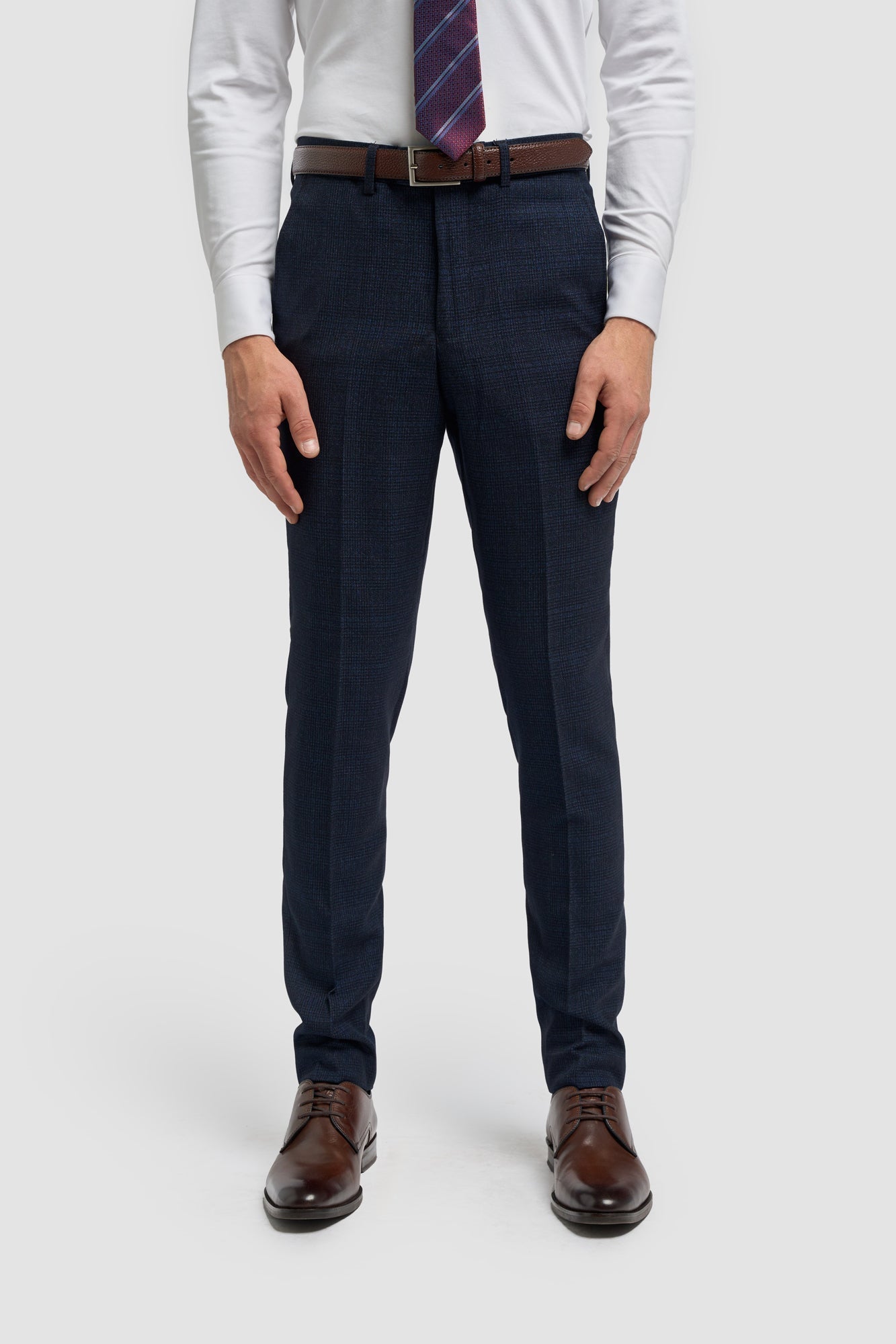 Caridi - Marinblå herrbyxor i tweed