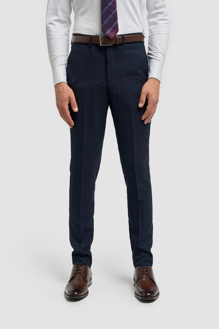 Caridi - Marinblå herrbyxor i tweed