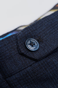 Caridi - Marinblå herrbyxor i tweed