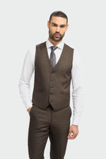 Caridi - Herrväst i tweed, brun