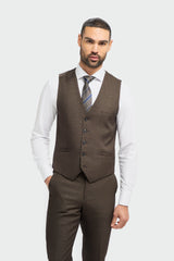Caridi - Herrväst i tweed, brun