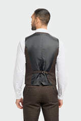 Caridi - Herrväst i tweed, brun