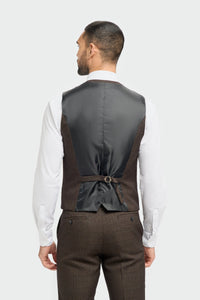 Caridi - Herrväst i tweed, brun