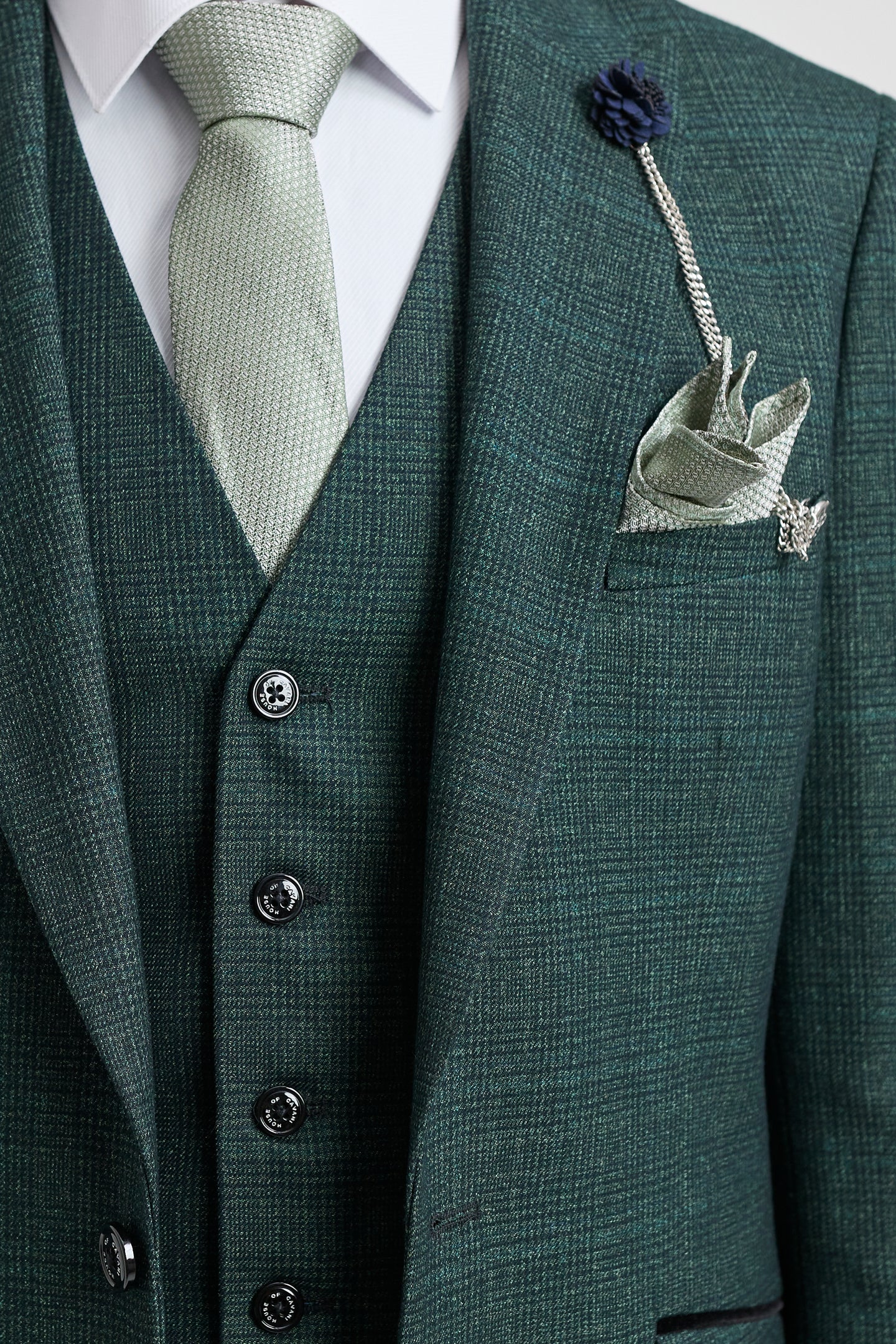 Herr 3-delad rutig kostym i tweed, olivgrön, skräddarsydd passform, bröllop, klassisk stil, Peaky