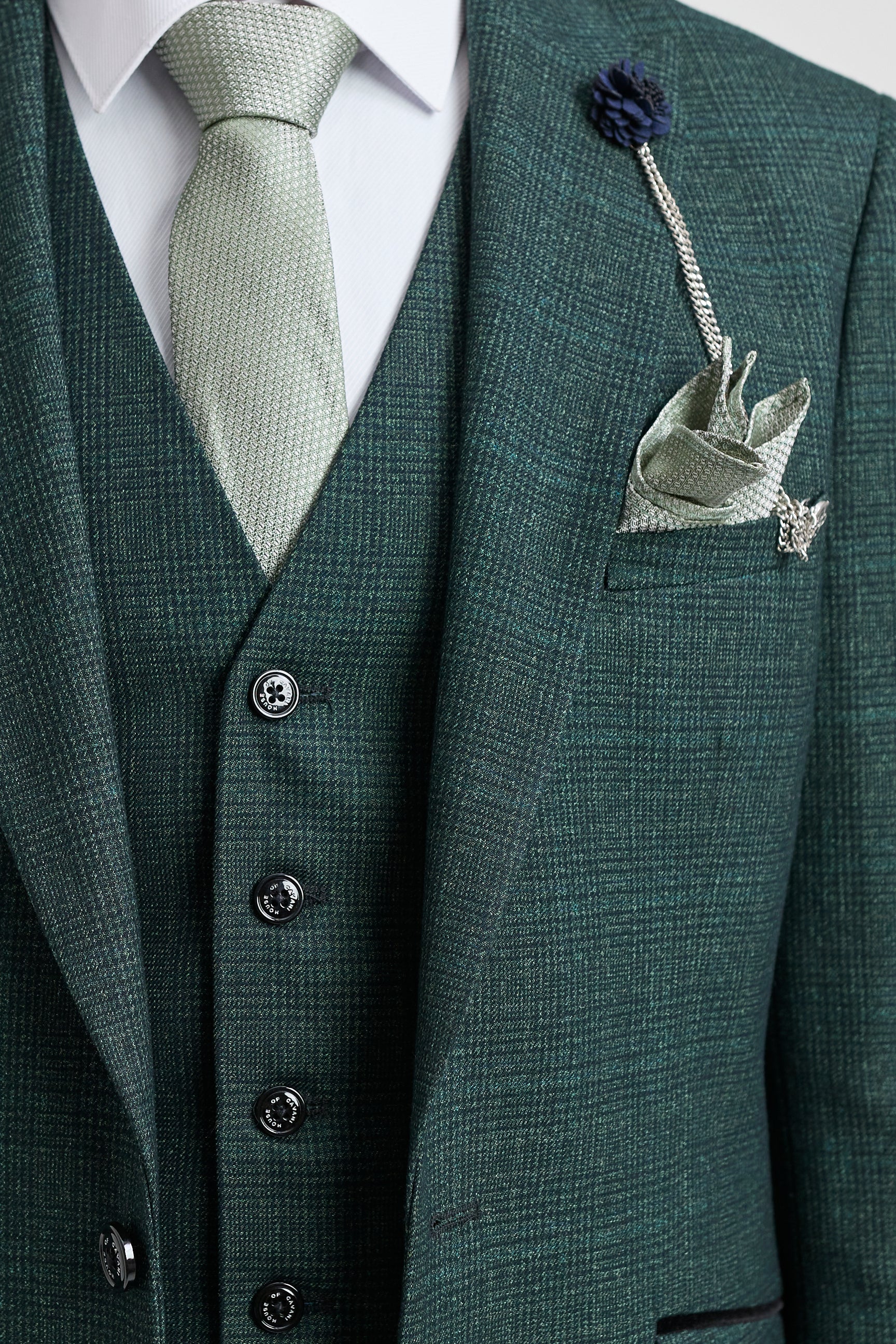Herr 3-delad rutig kostym i tweed, olivgrön, skräddarsydd passform, bröllop, klassisk stil, Peaky