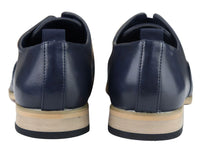 Herr Slip-On Skor i Äkta Läder Eleganta Formella Marinblå Tan Brun Bröllop Kontor Fest