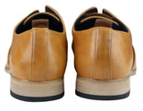 Herr Slip-On Skor i Äkta Läder Eleganta Formella Marinblå Tan Brun Bröllop Kontor Fest