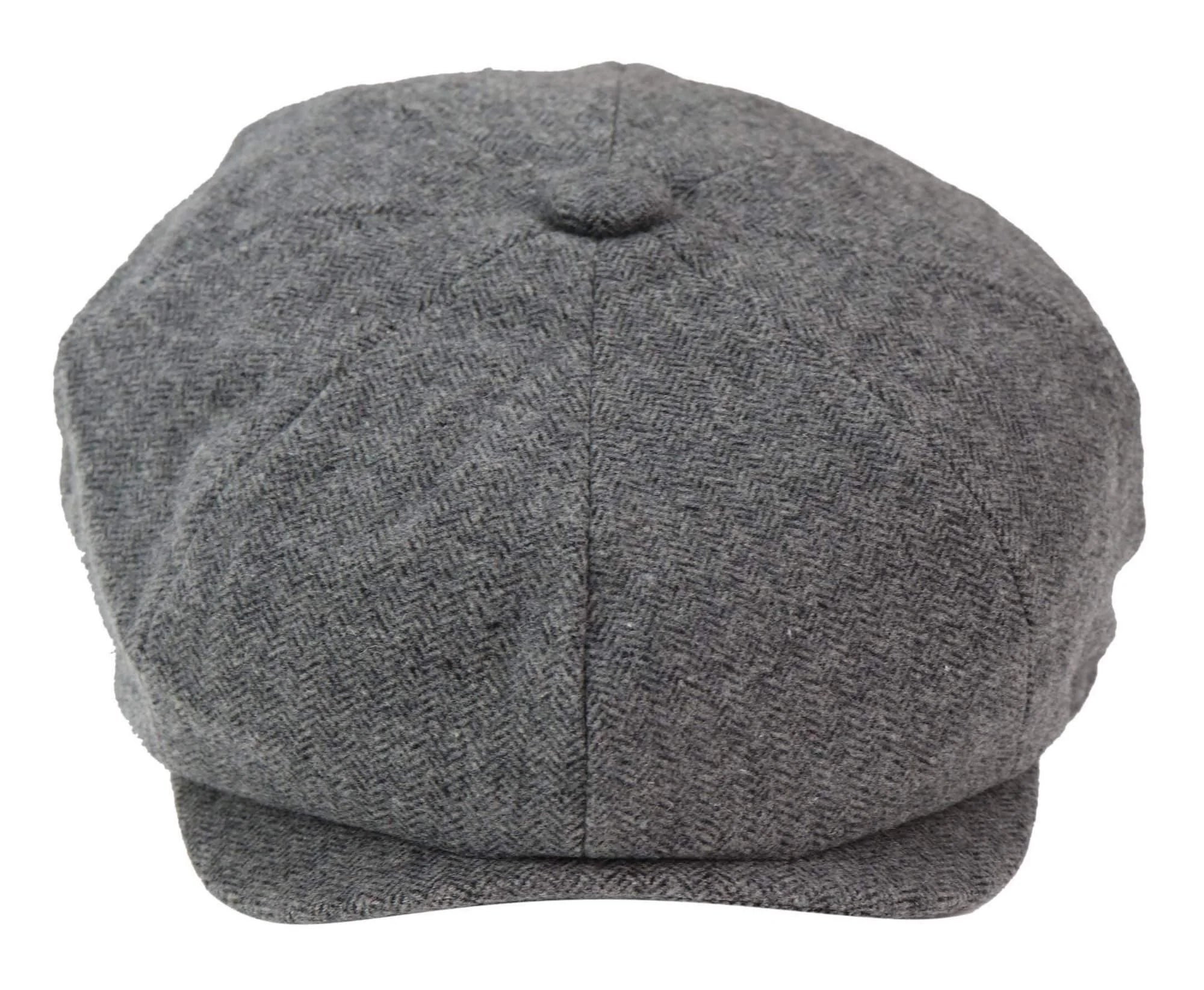 Mens 8 Panel Newsboy Cap - Cavani Martez - Mörkgrå