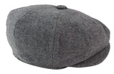 Mens 8 Panel Newsboy Cap - Cavani Martez - Mörkgrå